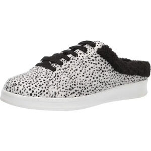 NEW Rampage Scott Women Size 11 Black White Fleece Open Back Sneakers